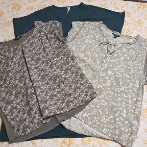 Ellie Women's Tops in Floral and Solid Green